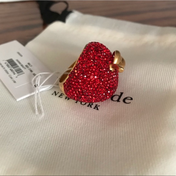 ❌SOLD❌NWT•Kate Spade•Crystal Apple Cocktail Ring - Picture 7 of 8